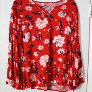 Red Floral Top